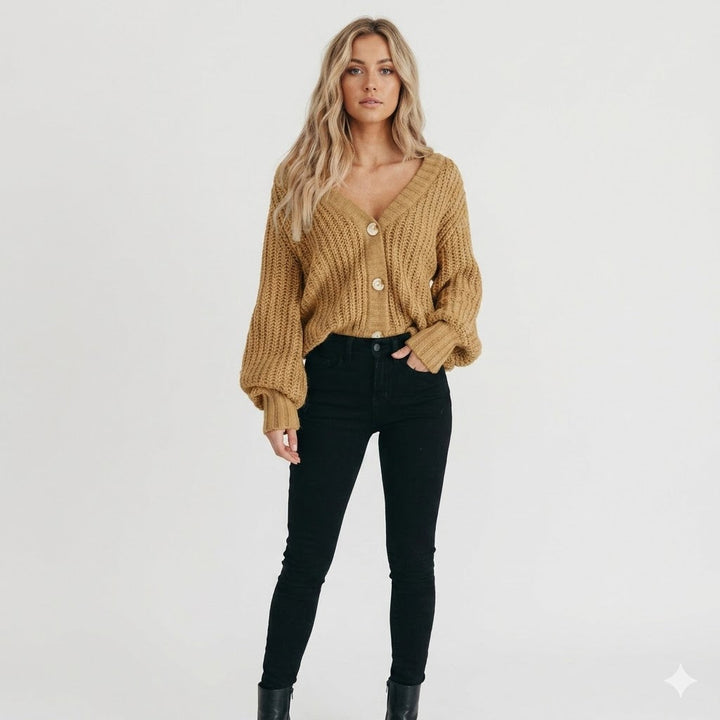 Evelyn | Chunky Knit Button Cardigan