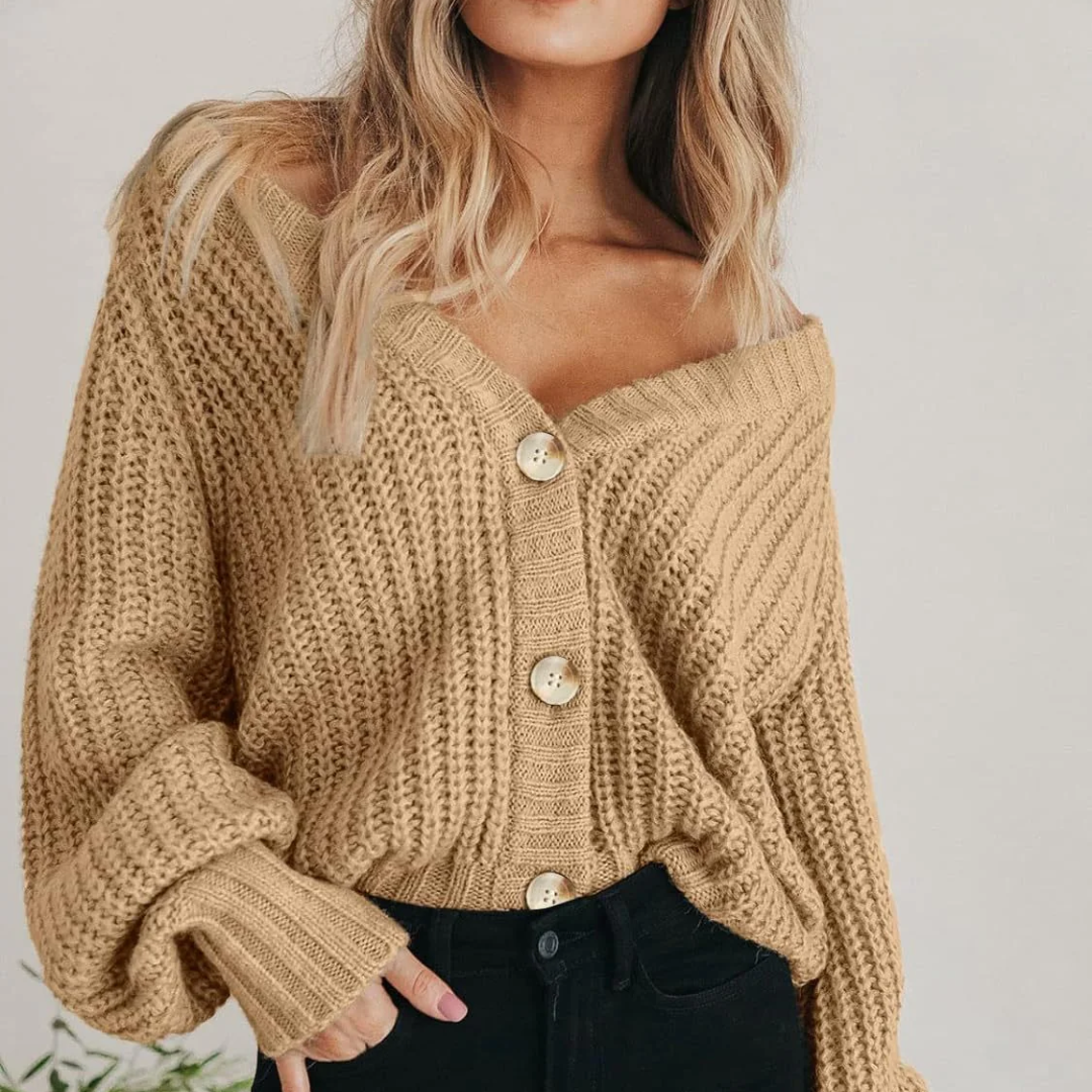 Evelyn | Chunky Knit Button Cardigan