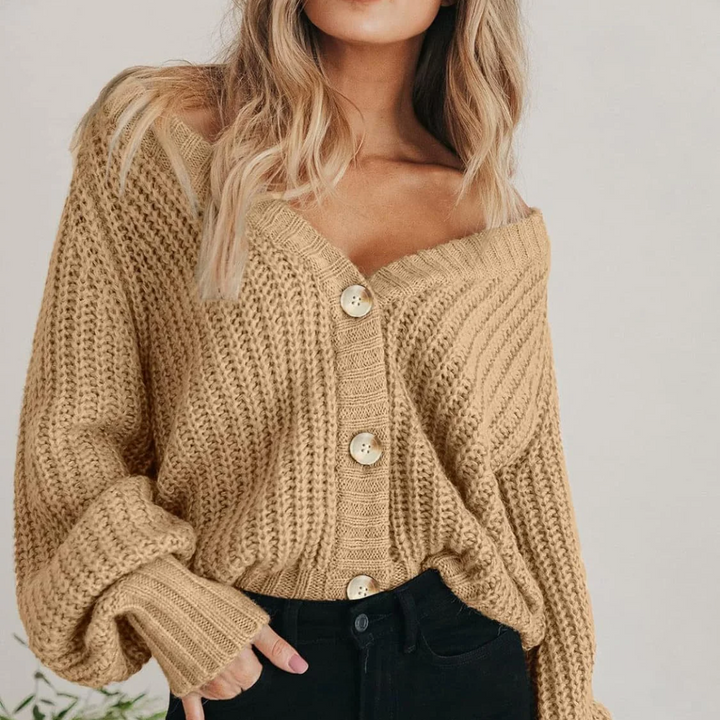 Evelyn | Chunky Knit Button Cardigan