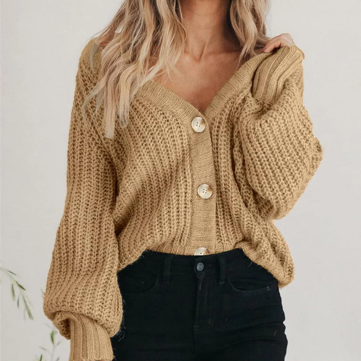 Evelyn | Chunky Knit Button Cardigan